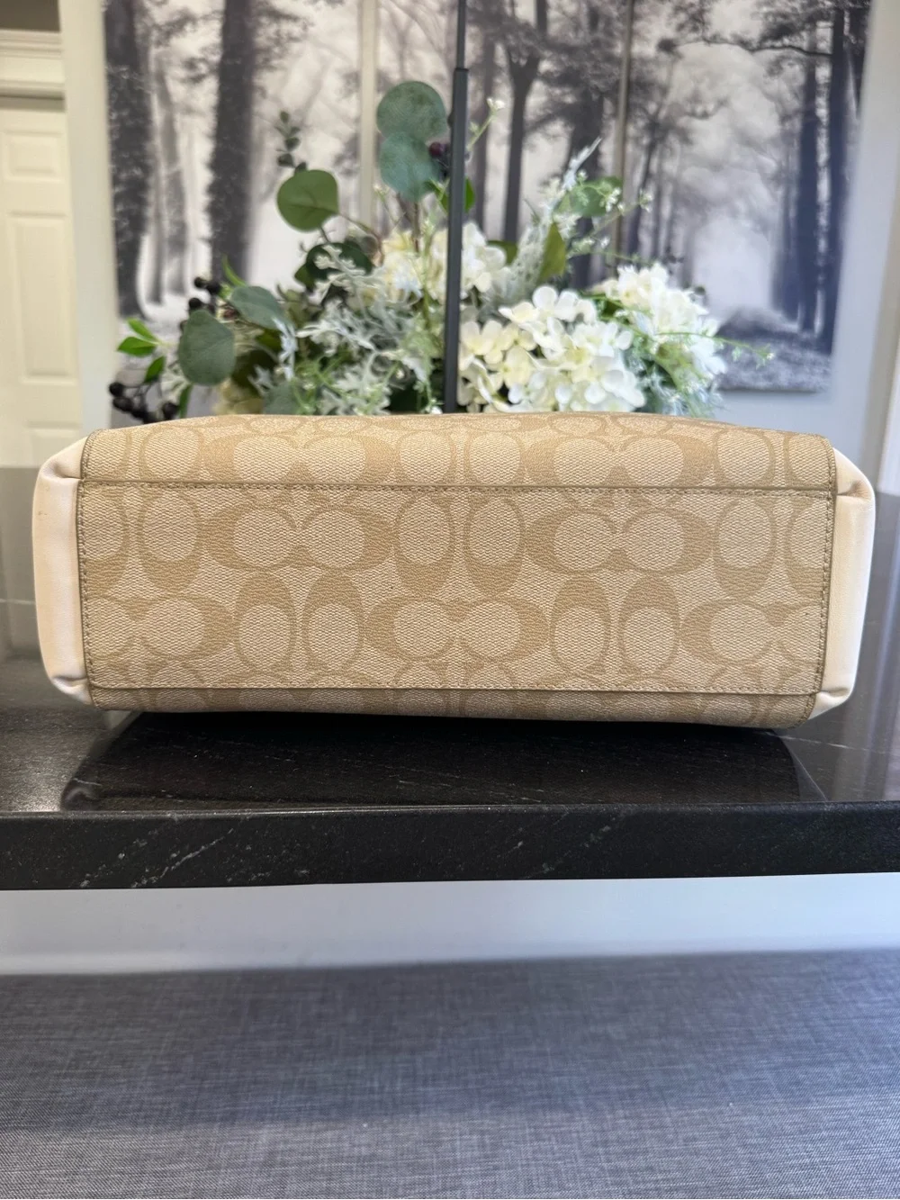 🤎Coach Christie Carryall Khaki Chalk Satchel Crossbody